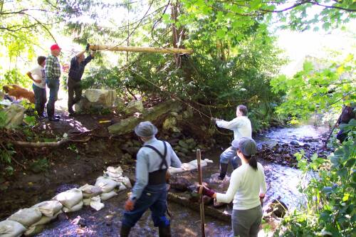 Moving boulders with winch